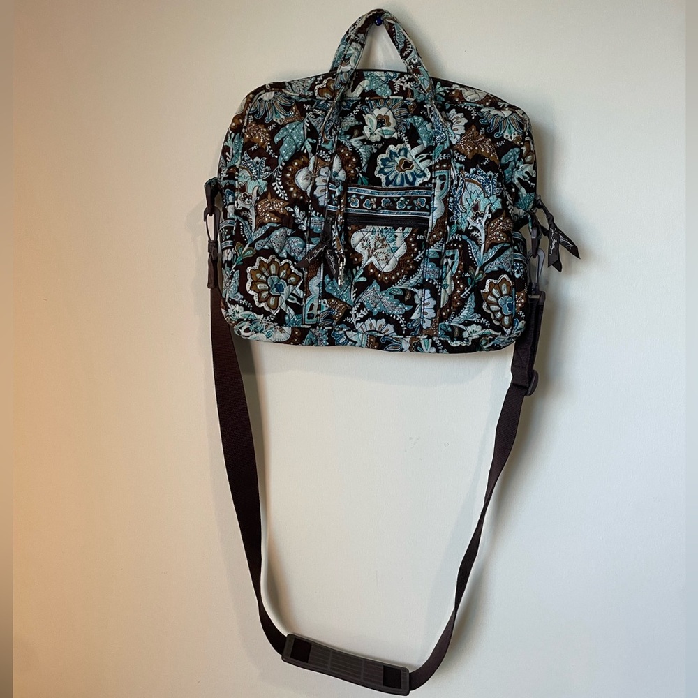 Vera Bradley blue and brown laptop bag